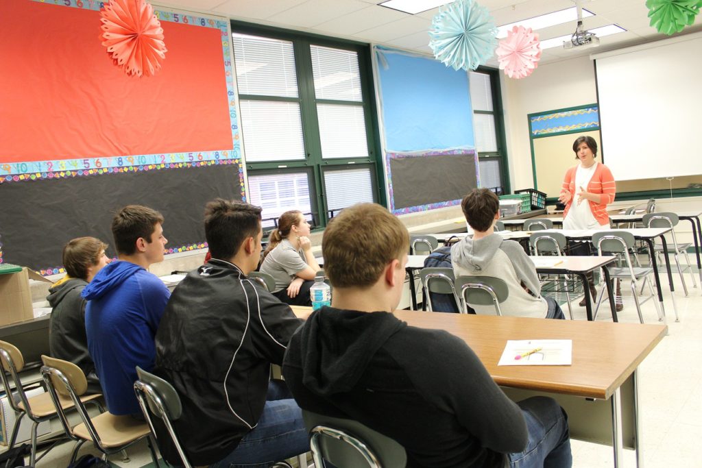 Picture of Lori presenting to Hughesville Area High School