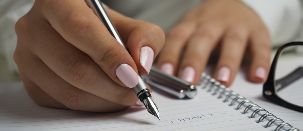 Picture of girl's hand writing