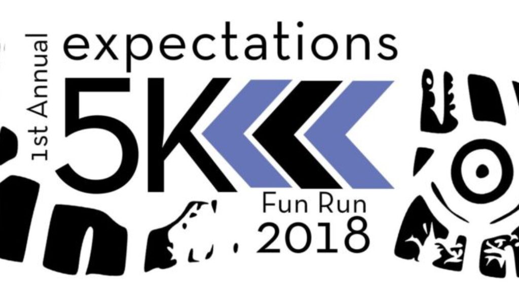 Expectations 5k and fun run logo black