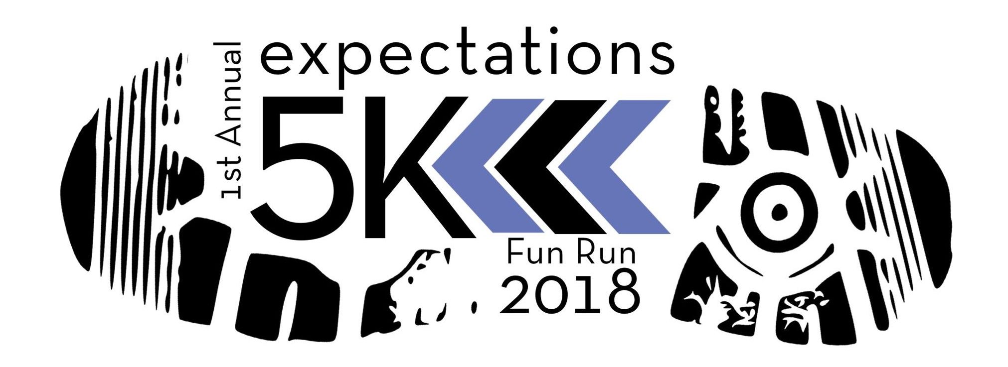 Expectations 5k and fun run logo black