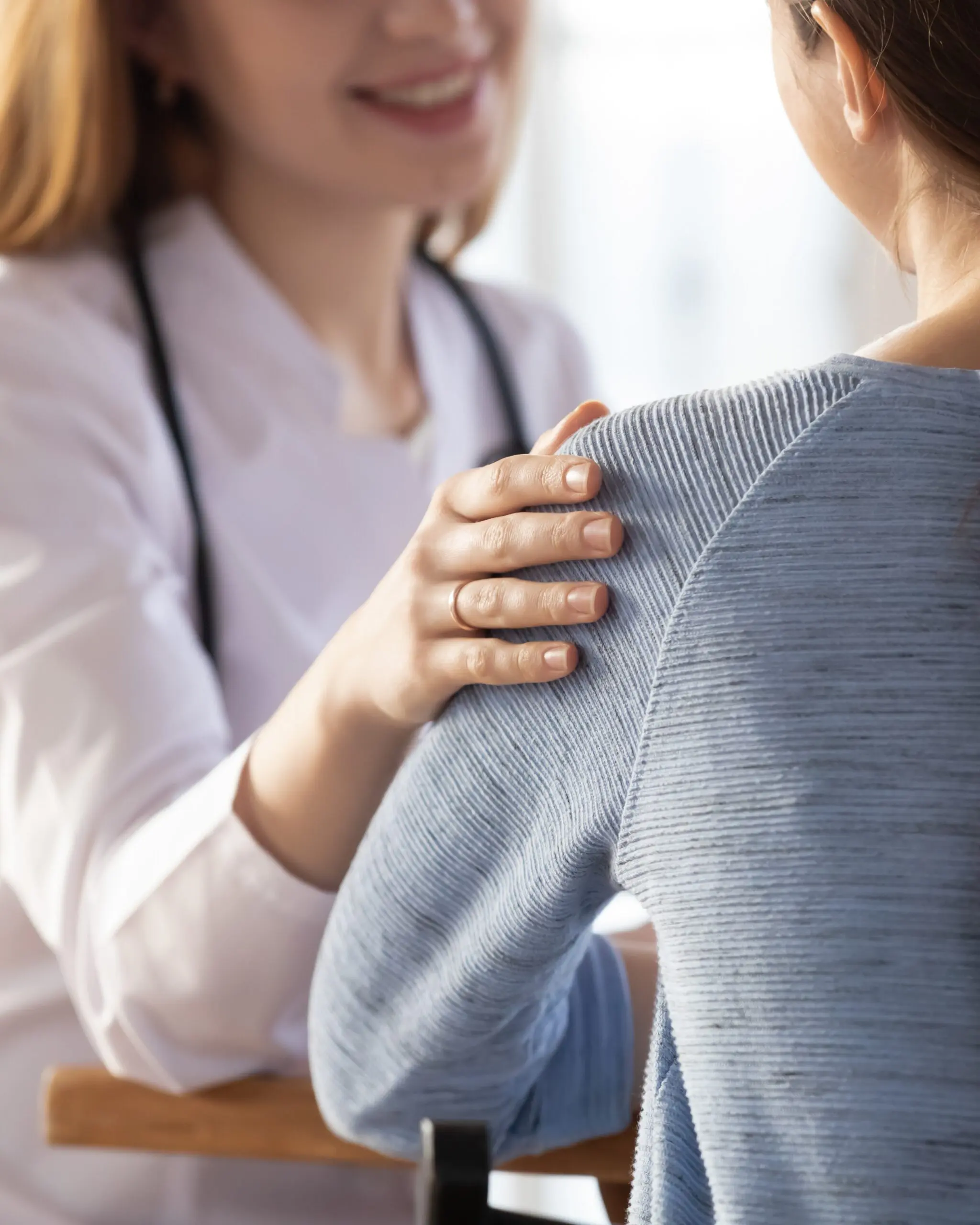 A woman asking a medical professional, "Do I Get to Choose the Adoptive Parents?"
