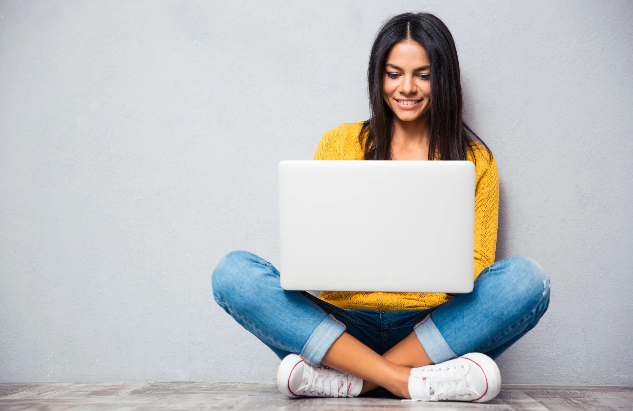 A woman discussing her education resources
