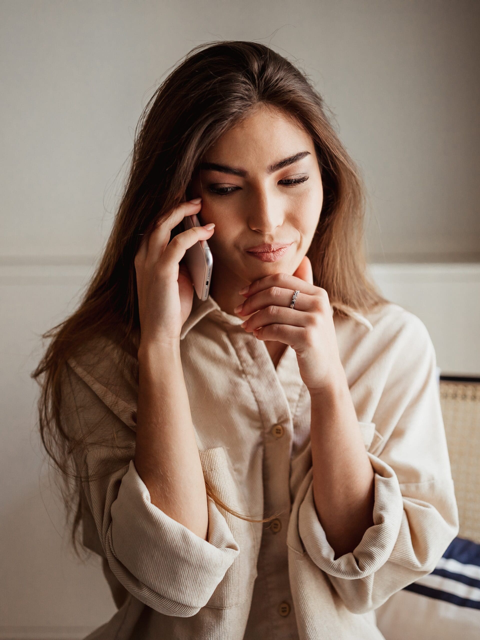 A woman researching "Why You Need an Ultrasound Before an Abortion"