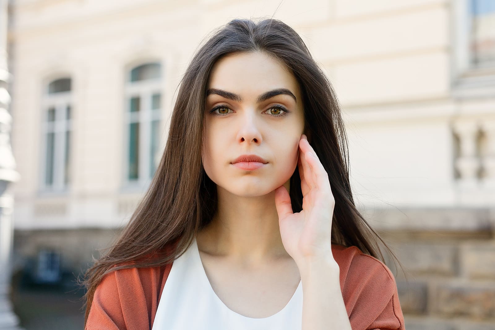 A woman considering abortion risks and complications